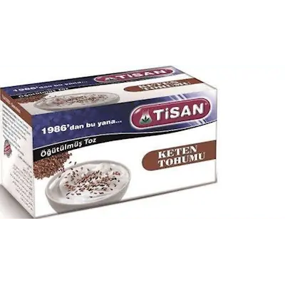 Tisan Keten Tohumu Tozu Bitkisel Takviye 20 Süzen Poşet kutu ve ambalaj