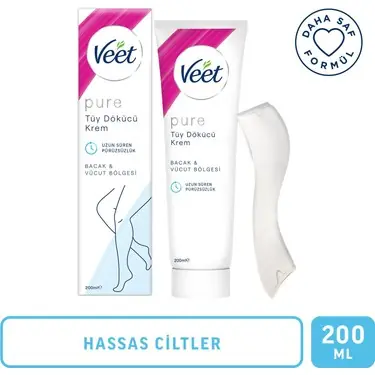 Veet Tüy Dökücü Krem Hassas Promo 200 ml ürün ambalajı