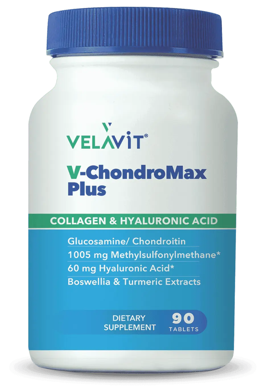 Velavit V-Chondromax Plus MSM Eklem Sağlığı Glukozamin Kolajen 90 Tablet kutu ve ambalaj