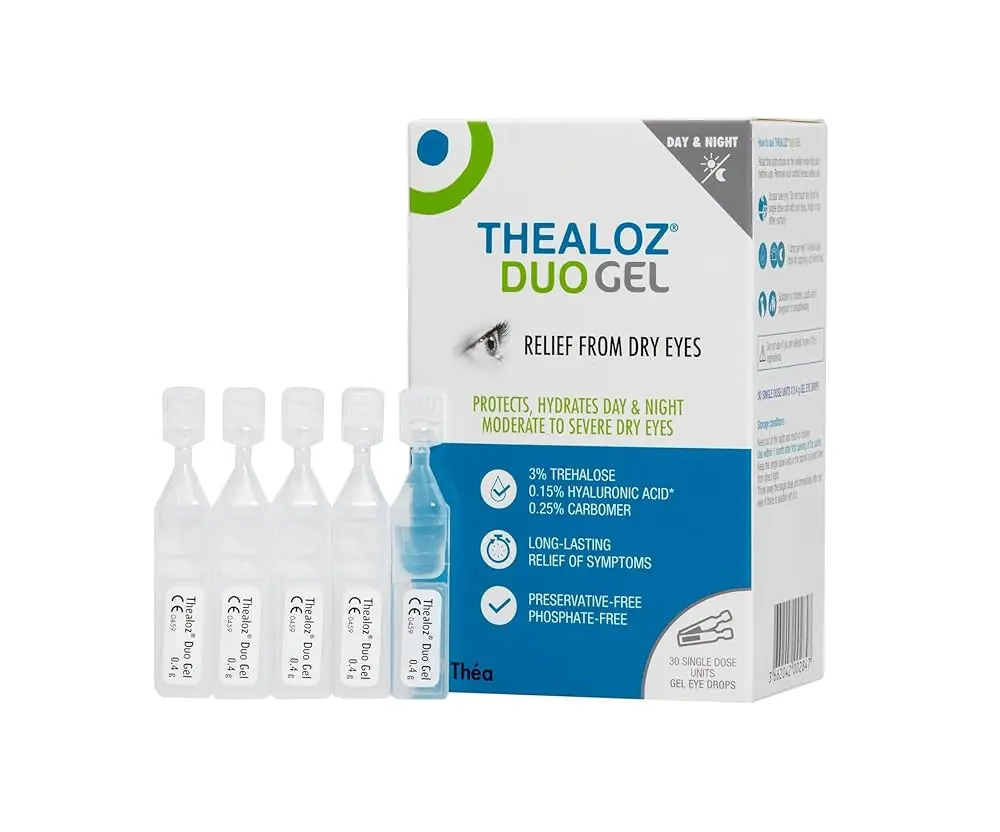 Thealoz Duo Jel Göz Kuruluk İçin Tek Kullanımlık 30x0.4 g Flakon ürün ambalajı