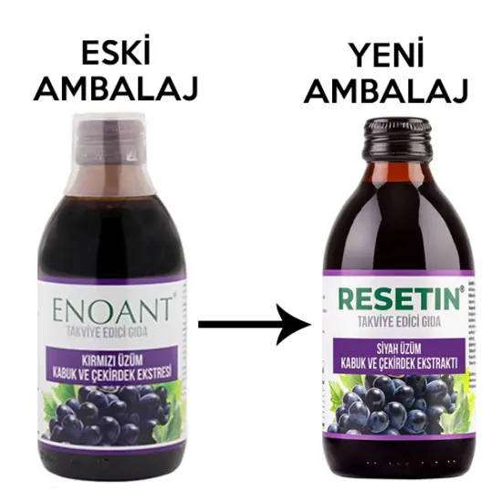 Resetin Siyah Üzüm Ekstresi 250 ml içerik tablosu ve besin değerleri