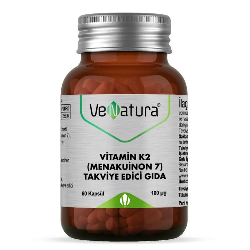Venatura Vitamin K2 (Menakuinon 7) Kapsül 60 Kapsül kutu ve ambalaj