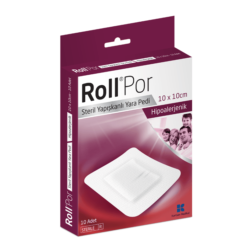 Roll Por Gözenekli Cilt Dostu Yara Bandı 10x10 cm 10 adet