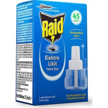 Raid Elektro Likit Sinek Kovucu Yedek 45 Gece