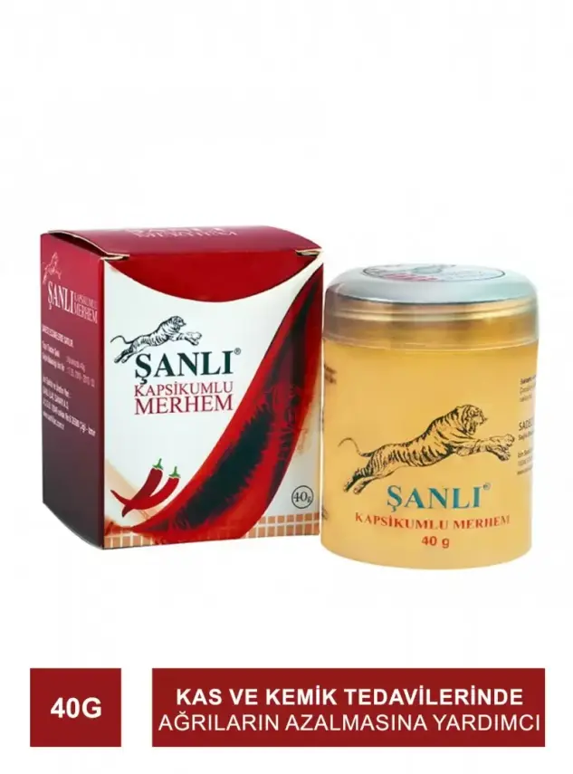 Şanlı Kapsikumlu Merhem 40 g Kavanoz Isıtıcı Etkili ürün ambalajı