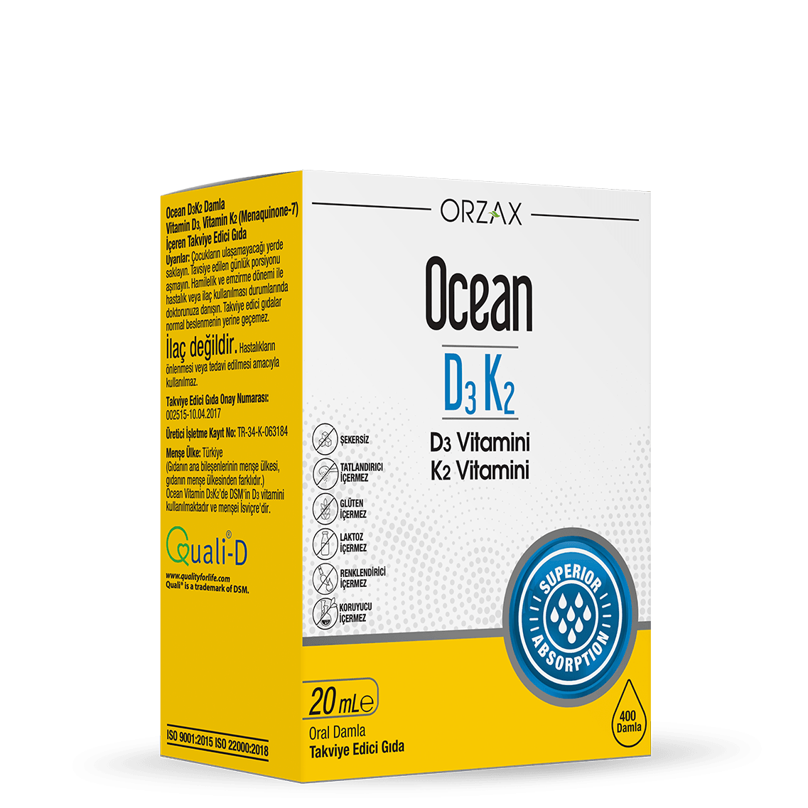 Orzax Ocean D3 K2 Damla Kemik Sağlığı 20ml