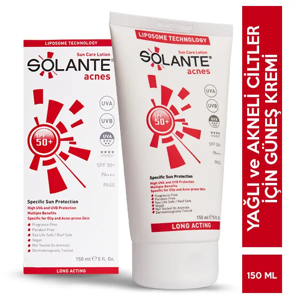 Solante Sun Losyon Acnes SPF50+ 150 ml ürün görseli