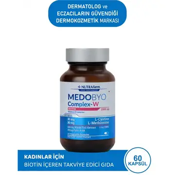 Nutrafarm Medobyo Complex W Kapsül B Vitaminleri Biotin Takviyesi 60 Kapsül