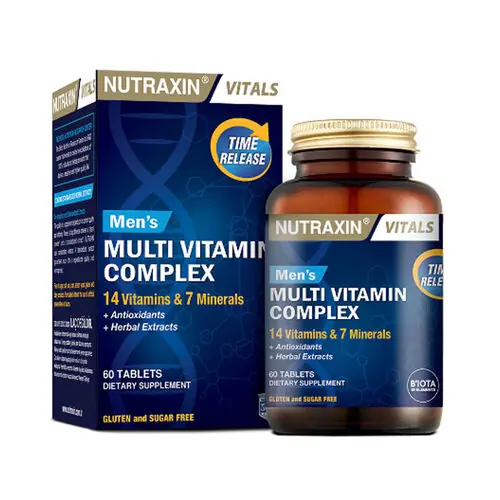 Nutraxin Vitals Mens Multi Vitamin Complex Tablet 60 Tablet kutu ve ambalaj