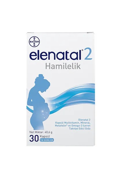 Elenatal 2 Kapsül Multivitamin, Mineral ve Omega-3 Takviyesi 30 Kapsül