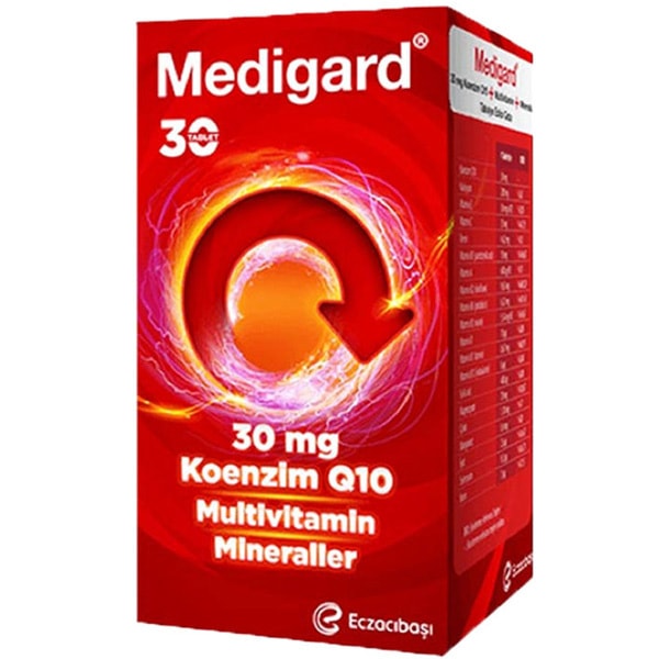 Medigard Koenzim Q10 Vitamin Mineral Kompleks Tablet Takviye Edici Gıda 30 Tablet