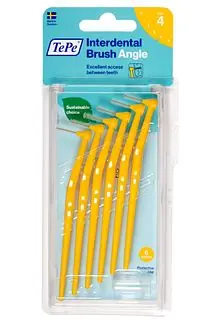 TePe T121 Arayüz Açılı Fırça Sarı 0.7 mm 6'lı ürün ambalajı