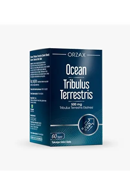 Orzax Ocean Tribulus Terrestris 60 Kapsül kutu ve ambalaj