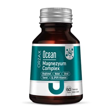 Orzax Ocean Magnezyum Complex, Magnezyum, Vitamin B6 60 Tablet