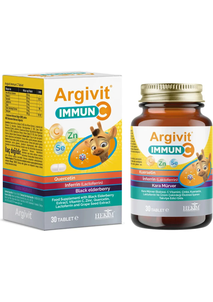 Argivit Immun C Tablet Kara Mürver ve C Vitamini Takviyesi