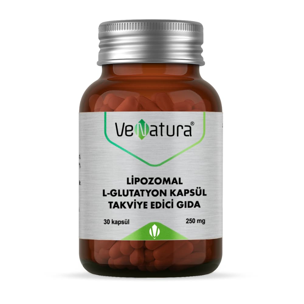 VeNatura Lipozomal L-Glutatyon 250 mg Antioksidan 30 Kapsül kutu ve ambalaj