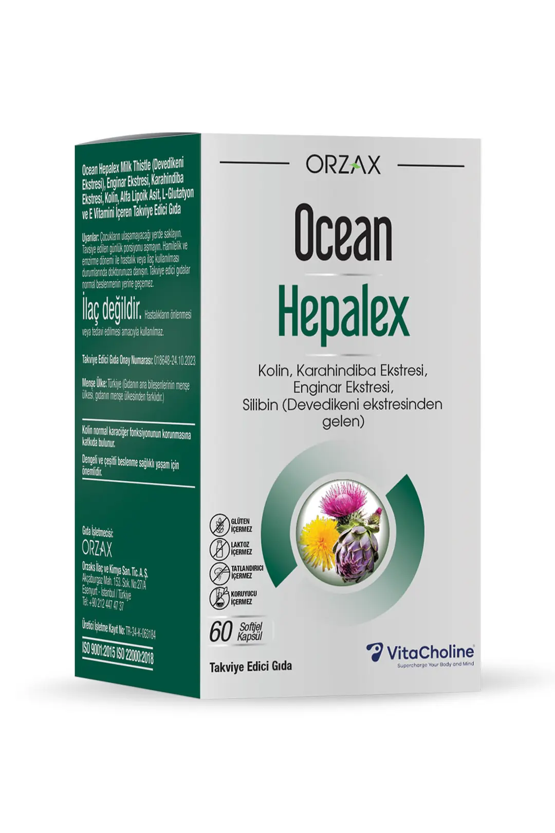Orzax Ocean Hepalex 60 Kapsül kutu ve ambalaj