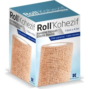 Roll Kohezif Bandaj Çoban 7.6cmx4.5 metre Kendinden Yapışkanlı
