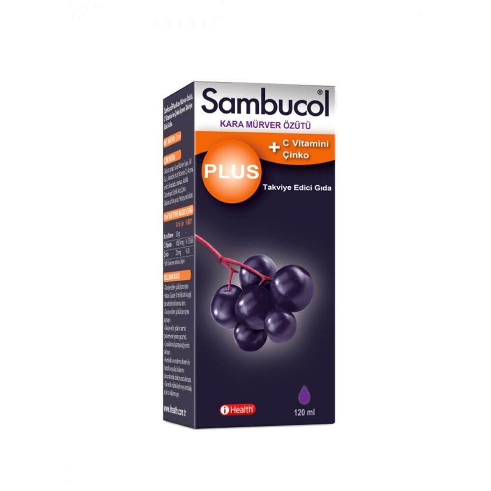 Sambucol Plus Kara Mürver Sıvı C Vitamini Çinko Takviyesi 120ml Şişe