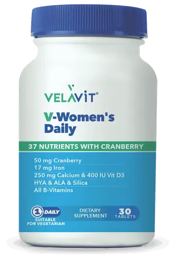 Velavit V-Women's Daily Kadın Multivitamin ve Mineral 30 Tablet