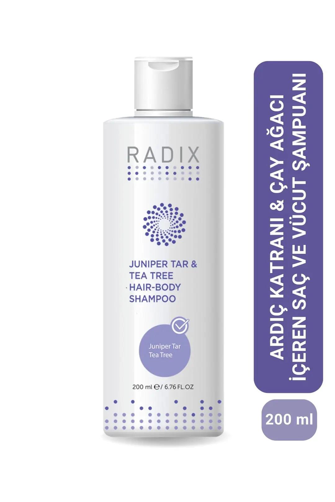 Juvera Radix Ardıç Katranlı Şampuan Kepek ve Saç Derisi Bakım 200 ml ürün ambalajı