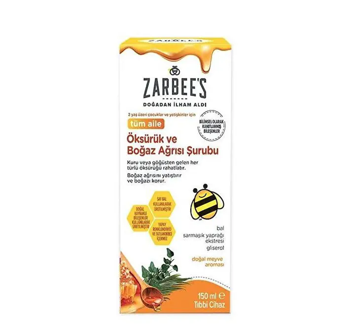 Zarbees Zarbee's Öksürük ve Boğaz Ağrısı Şurubu 150 ml ürün görseli