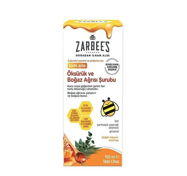 Zarbee's Öksürük ve Boğaz Ağrısı Şurubu 150ml