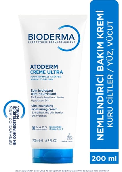 Bioderma Atoderm Ultra Cream 200 ml Özel Fiyat kullanım şekli ve uygulama
