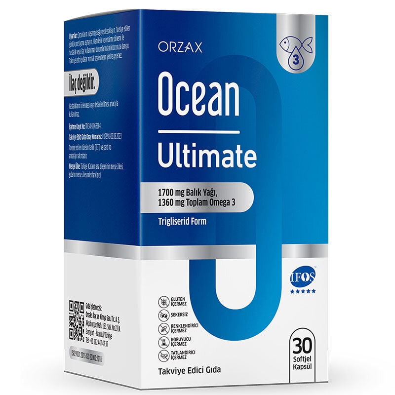 Orzax Ocean Ultimate Yüksek EPA DHA Omega 3 30 Kapsül - Yeni Ambalaj
