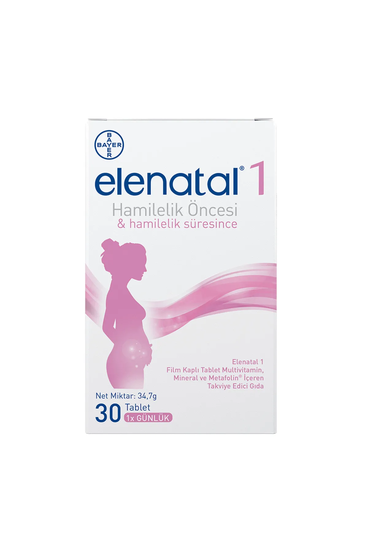 Elenatal 1 Multivitamin ve Mineral Takviyesi 30 Film Tablet kutu ve ambalaj