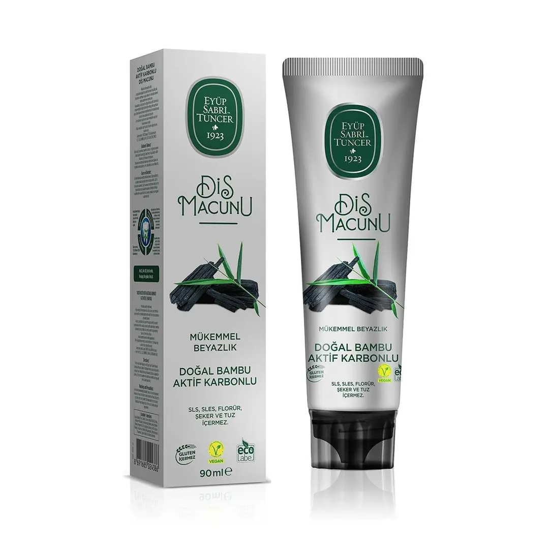 Eyüp Sabri Tuncer Doğal Bambu Aktif Karbonlu Diş Macunu 90 ml ürün ambalajı