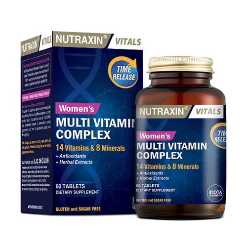 Nutraxin Vitals Womens Multi Vitamin Complex Tablet 60 Tablet kutu ve ambalaj