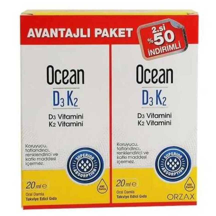 Orzax Ocean D3K2 Damla 2'li Avantaj Paketi