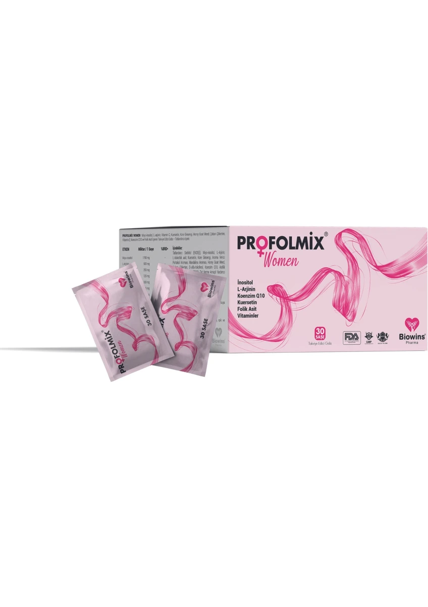 Profolmix Women Saşe Myo-İnositol L-Arjinin Vitamin C Koenzim Q10 Folik Asit Takviyesi 30 Saşe