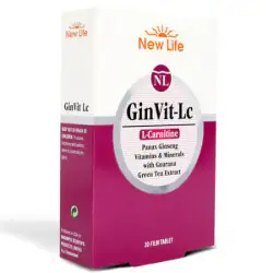 New Life Ginvit LC Ginseng, L-Karnitin, Yeşil Çay, Guarana 30 Tablet