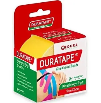Duratape Kinesiyoloji Bandı 5 x 5 Sarı ürün ambalajı