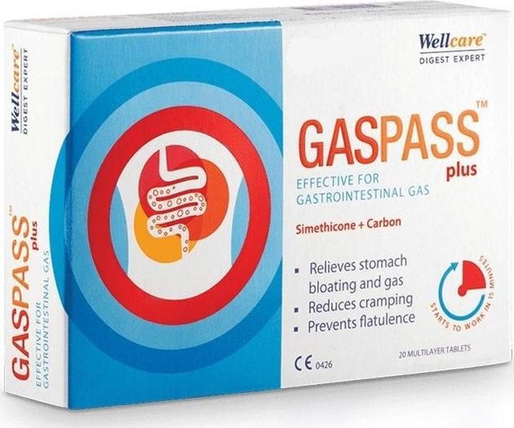 Gaspass Plus Bi-layer Tablet Gaz ve Şişkinlik Giderici 20 Tablet