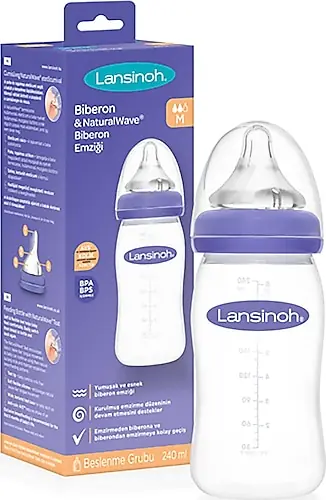 Lansinoh Natural Wave Biberon 240 ml ürün ve ambalaj