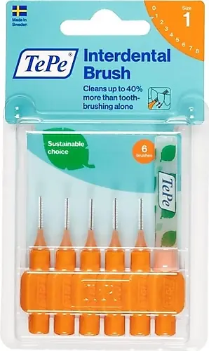 TePe T181 Blister Turuncu 0.45 mm 6'lı ürün ambalajı