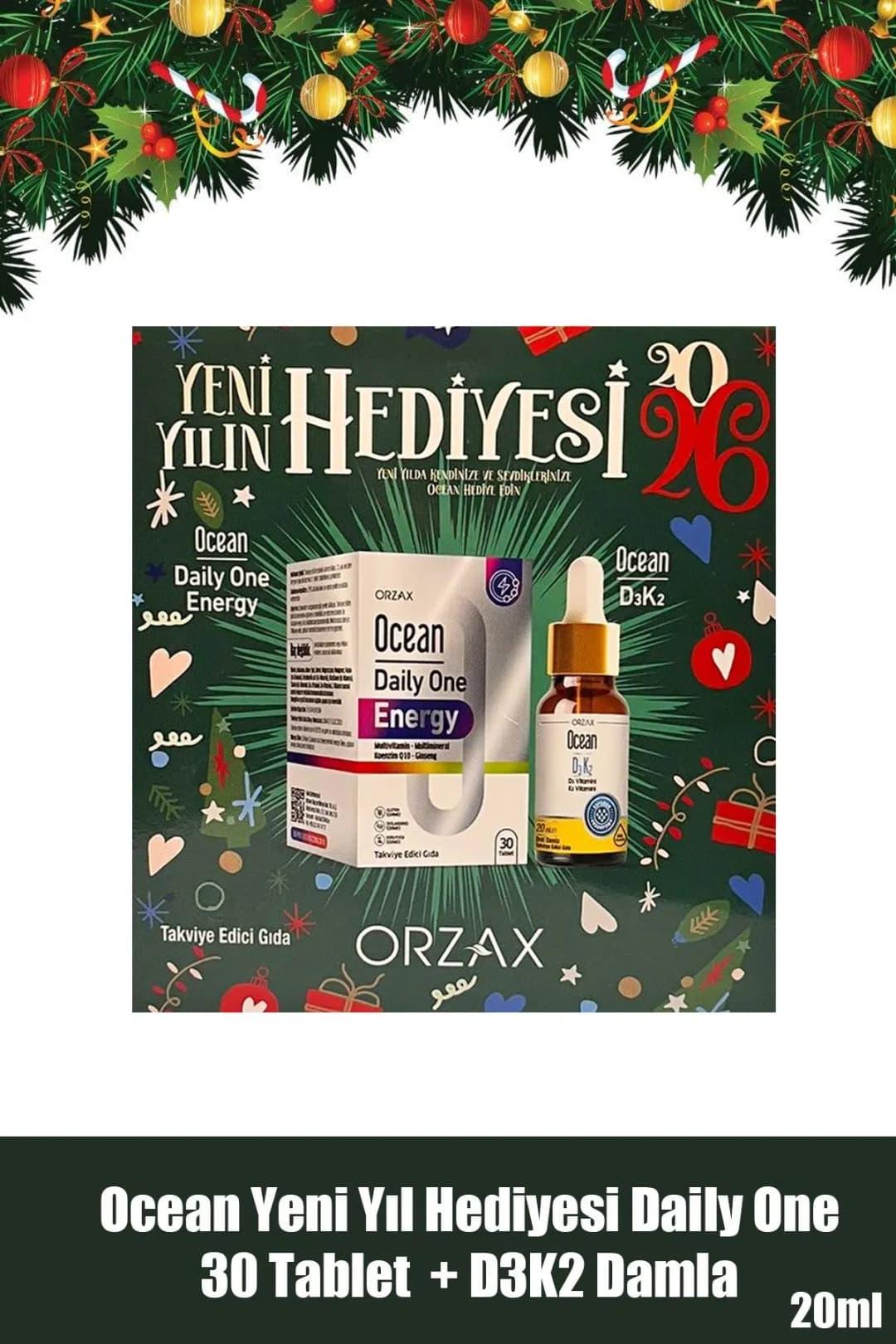 Orzax Yılbaşı Özel - Orzax Energy + D3K2 (%25 İndirimli) kutu ve ambalaj