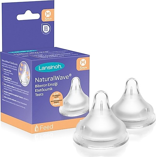Lansinoh Natural Wave Biberon Emziği - Orta Akış (2 Adet)