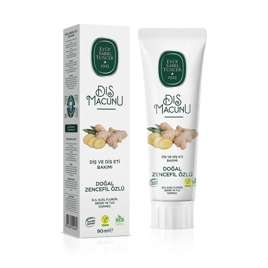 Eyüp Sabri Tuncer Doğal Zencefil Özlü Diş Macunu 90 ml ürün ve ambalaj