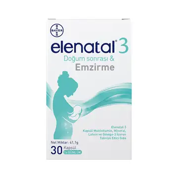 Elenatal 3 Kapsül Multivitamin Mineral Lutein ve Omega 3 Takviyesi 30 Kapsül