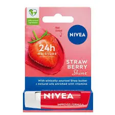 Nivea Lip Strawberry Çilek Aromalı Dudak Bakım Kremi 4.8 gr ürün ambalajı