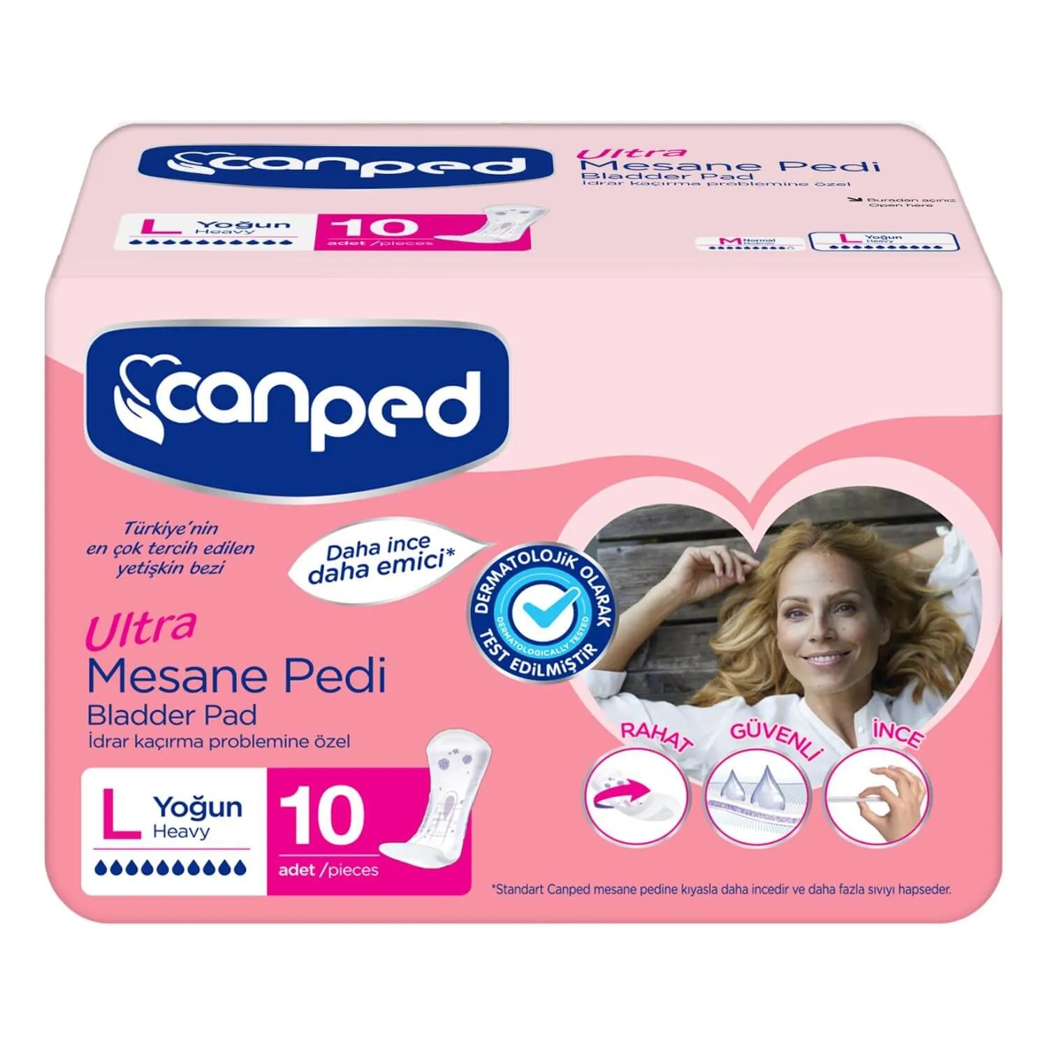 Canped Ultra Emici Kadın Mesane Pedi Büyük Boy (L) 10 Adet