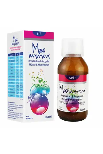 Maximmun Beta Glukan Propolis Mürver Multivitamin İçeren Sıvı Takviye Edici Gıda 150 ml Şişe