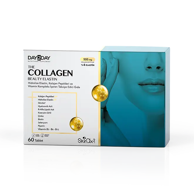 Day2day The Collagen Beauty Elastin Cilt Bakım 30 Tablet kutu ve ambalaj