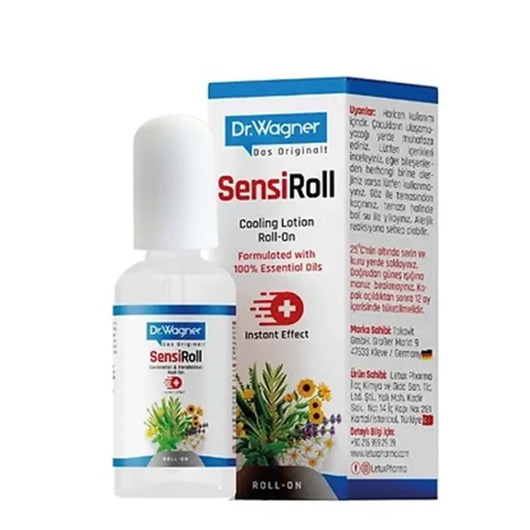 Dr. Wagner Sensiroll Hassas Ciltler İçin Sinek Kovucu Roll-on 20 ml ürün ambalajı