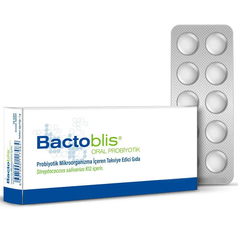 Bactoblis Tablet Probiyotik Takviye Edici Gıda 30 Adet kutu ve ambalaj