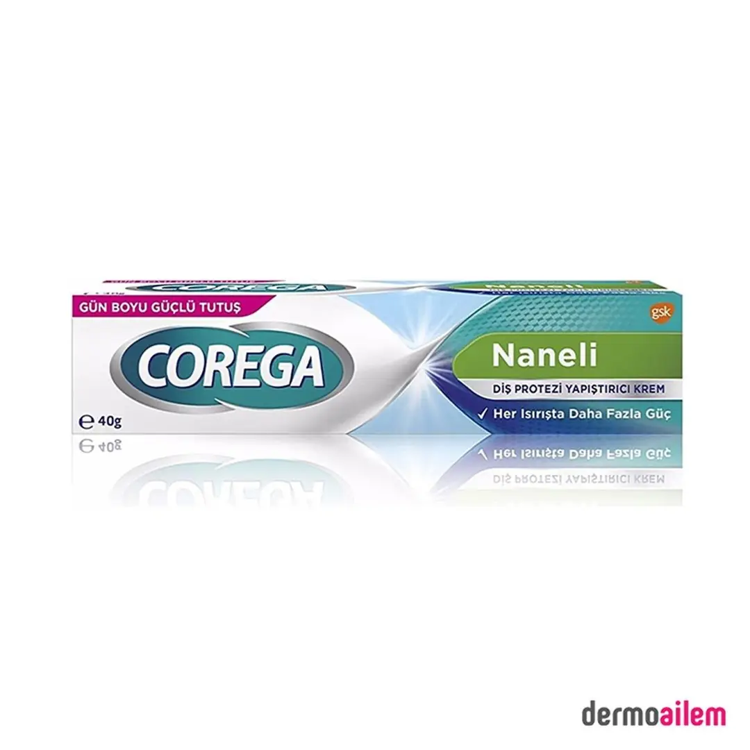 Corega Süper Güçlü Diş Protezi Yapıştırıcı Krem 40 gr ürün ambalajı